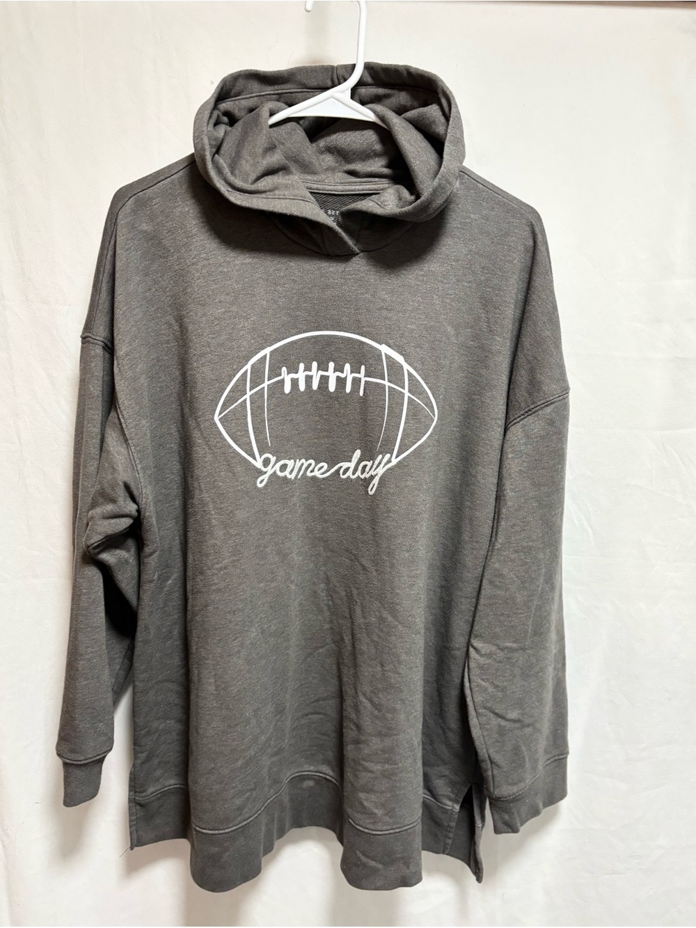 Lane Bryant Game Day Hooded Pullover Sweatshirt - Gray Brown
